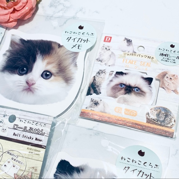 Daiso Japan 6 Packs of Cute Cat Sticker flake seal - Picture 5 of 7
